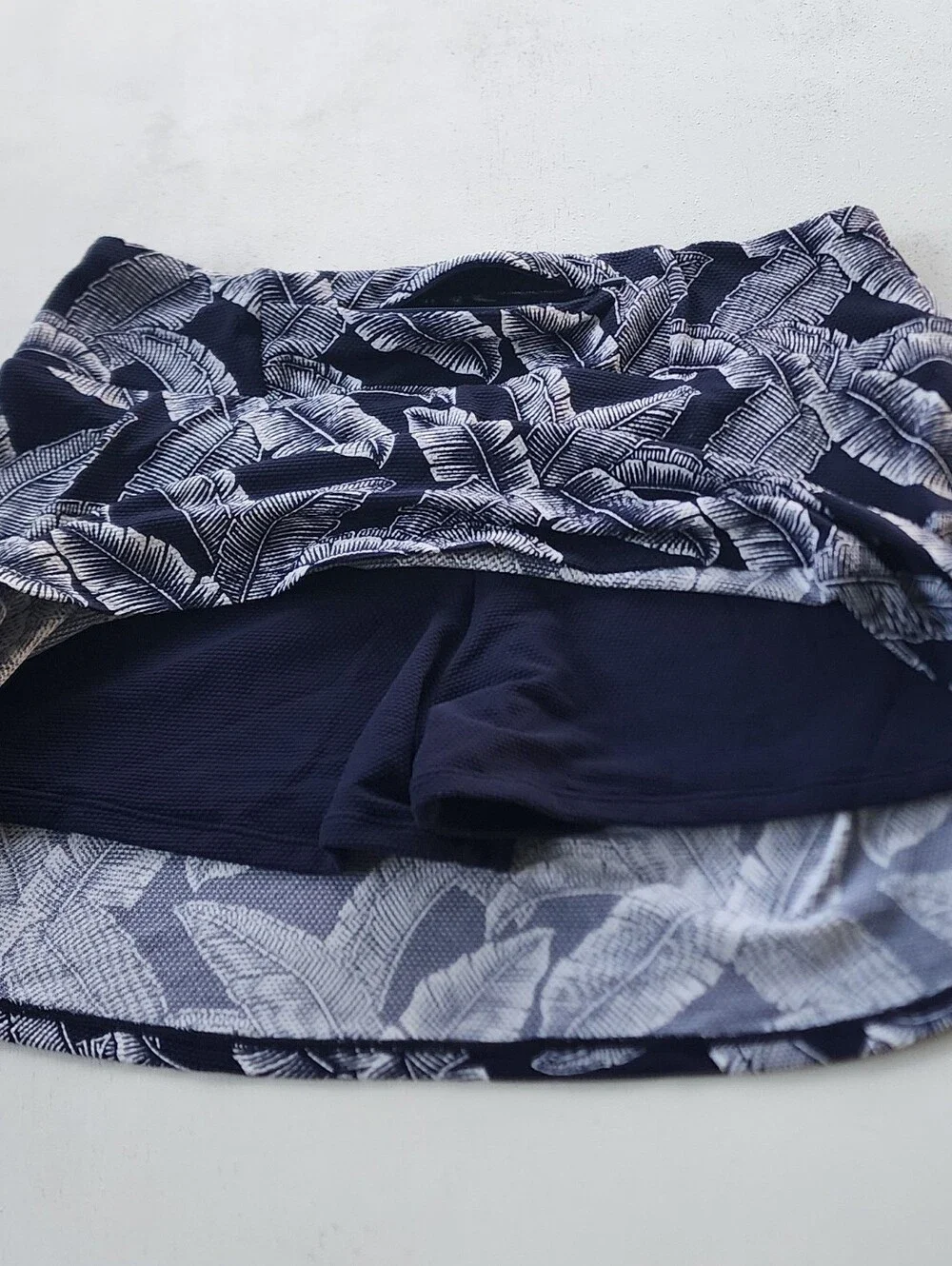 Tommy Bahama Navy and White Tropical Print Skirt